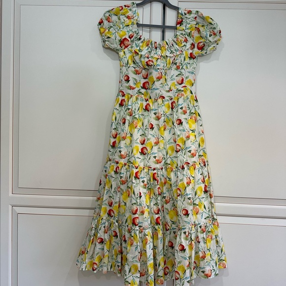 NWT OPT Allegra Dress White Fruit Print (23) - Picture 5 of 9